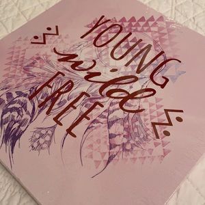 {NEW} Young Wild Free Dreamcatcher Bohemian Boho Square Canvas Wall Art Pink